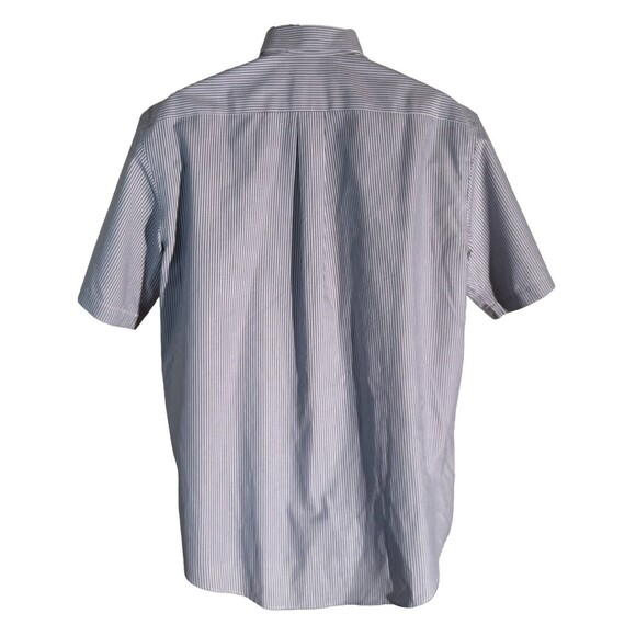 Roundtree & Yorke GOLD LABEL Short Sleeve Button Down Striped Shirt Gray Medium - Picture 3 of 5